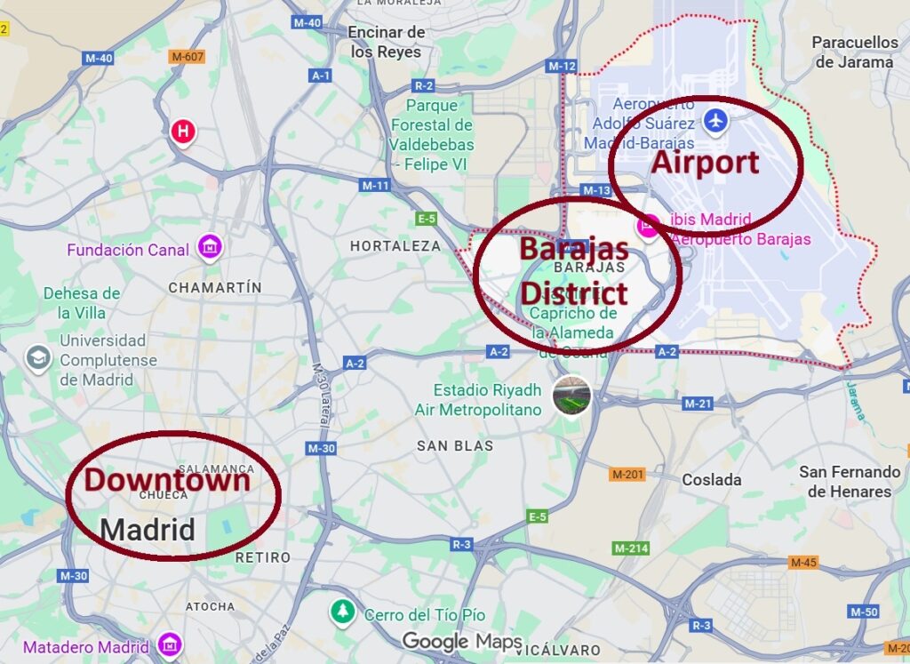 Madrid Airport Hotel Map . Closest Hotels to Madrid Airport 