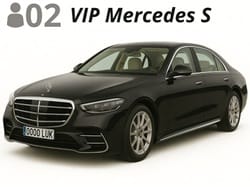 VIP Mercedes Benz (S Class), up to 2 passengers with luggage
